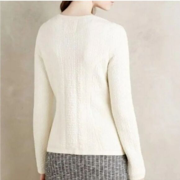 Anthropologie Angel of The North Vero Knit Moto Zip Sweater Size Large - Picture 2 of 8